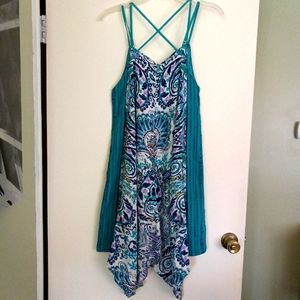 Charming Charlie size M strappy slip dress with handkerchief hem